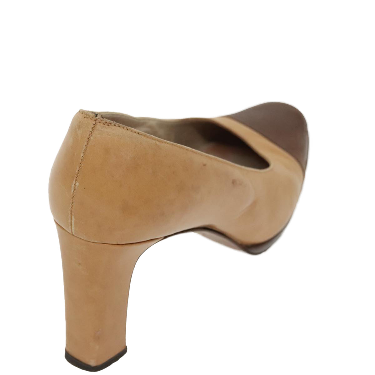 CHANEL High Heels Leather Beige Brown CC ac3348