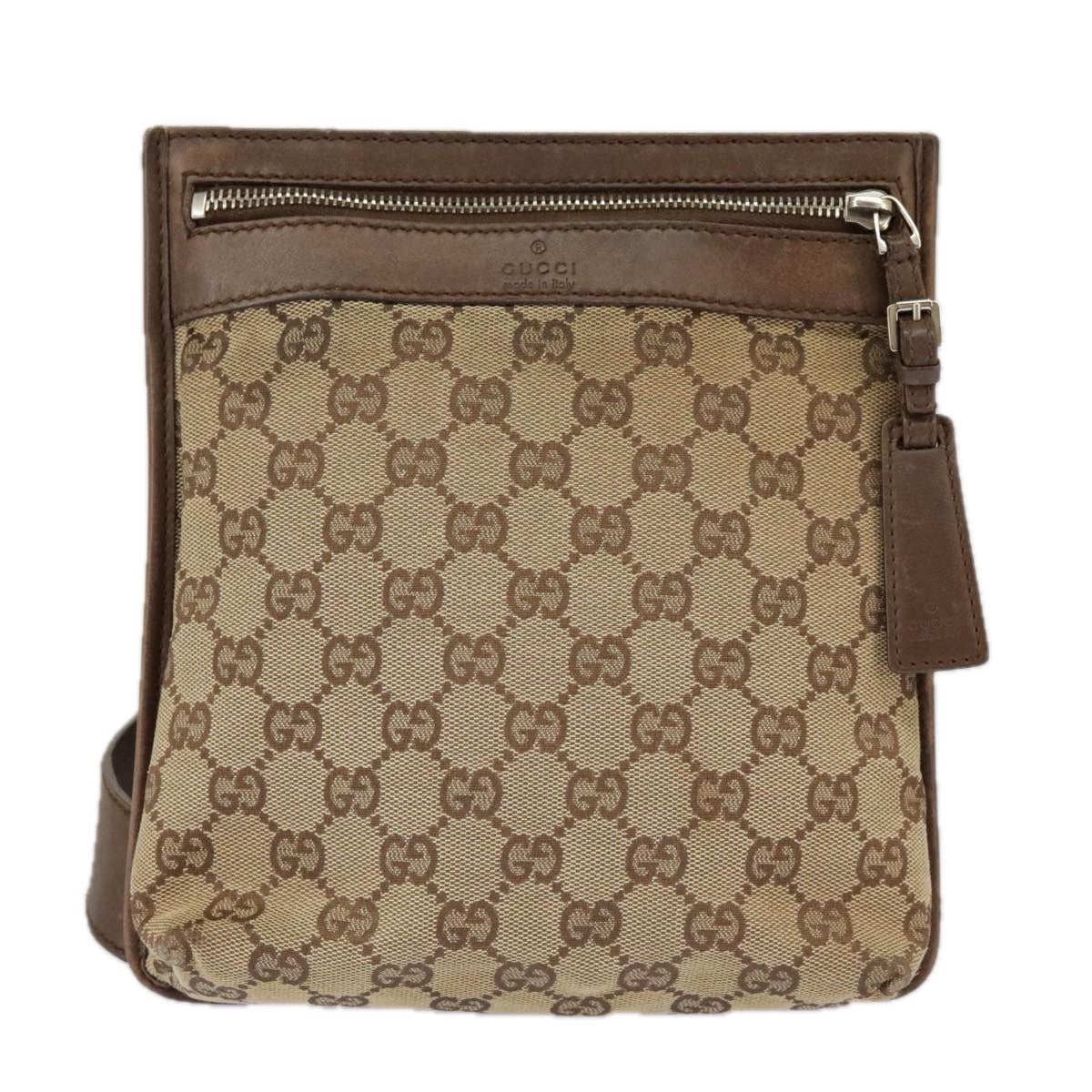 GUCCI GG Canvas Shoulder Bag Beige Brown 92562 ac3353