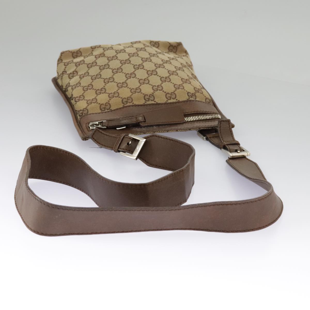GUCCI GG Canvas Shoulder Bag Beige Brown 92562 ac3353