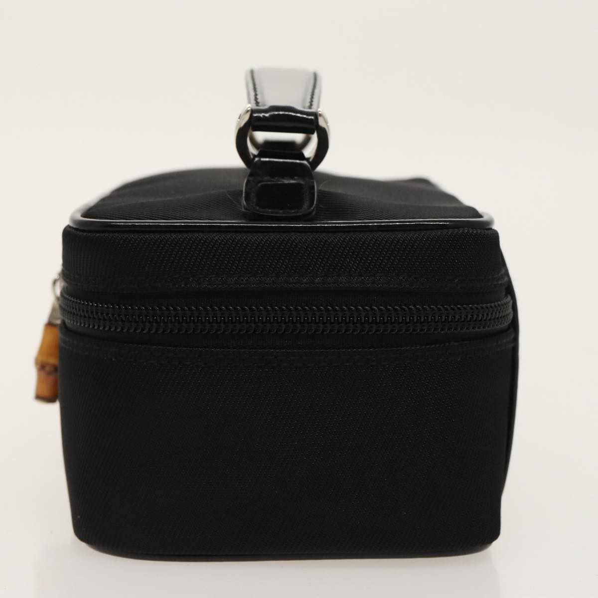 GUCCI Vanity Bamboo Pouch Nylon Black Silver ac3362