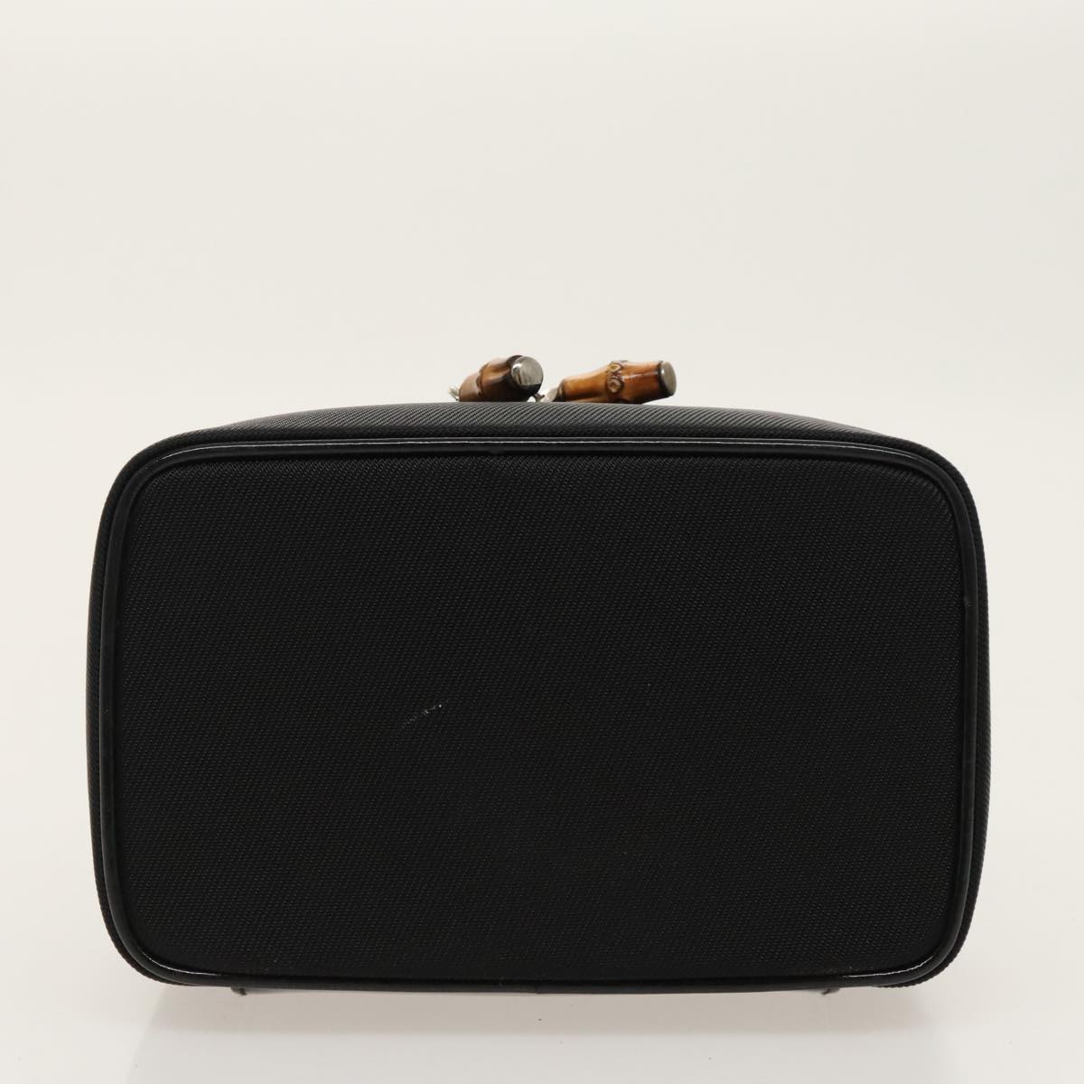 GUCCI Vanity Bamboo Pouch Nylon Black Silver ac3362