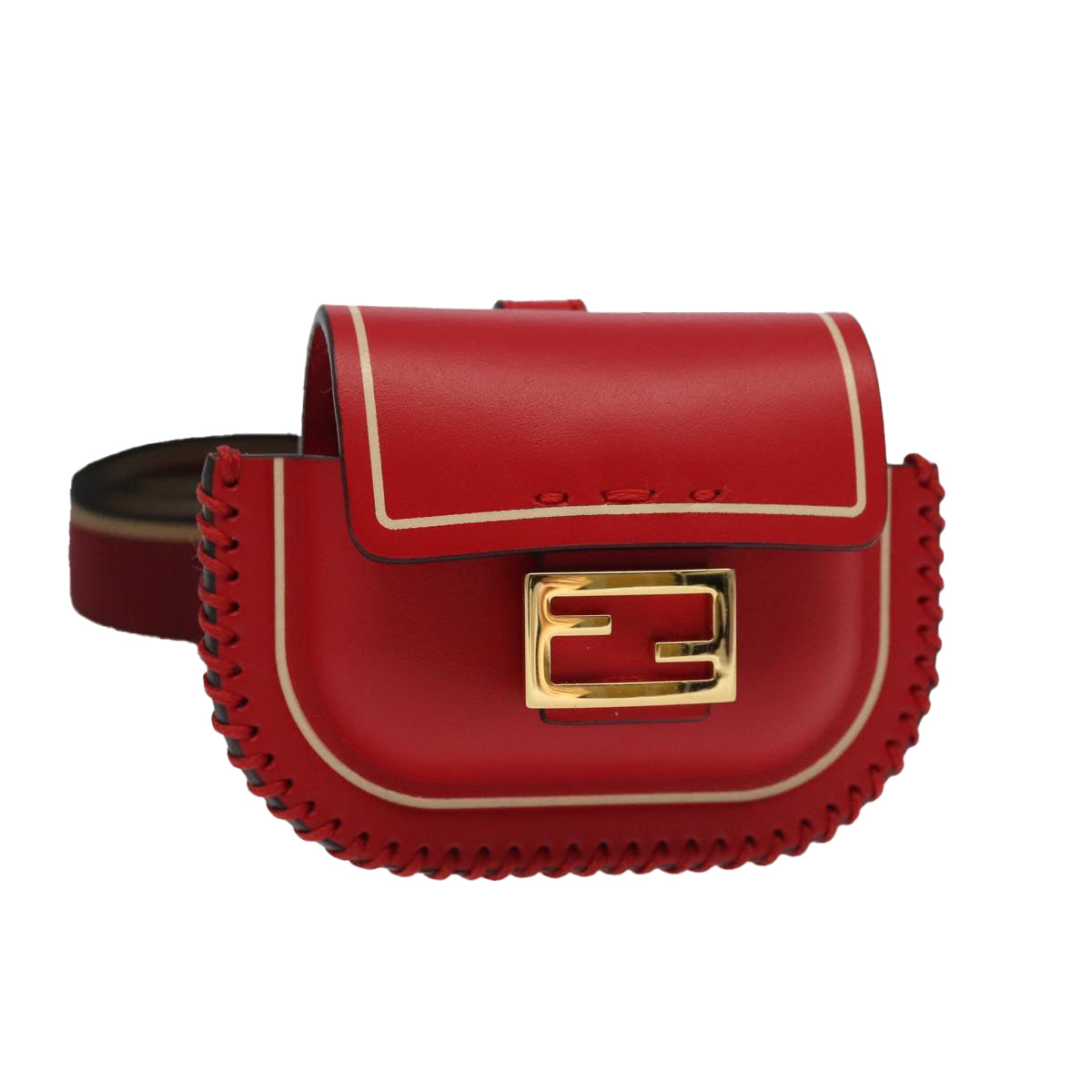 FENDI AirPods case Pouch Leather Red ac3375