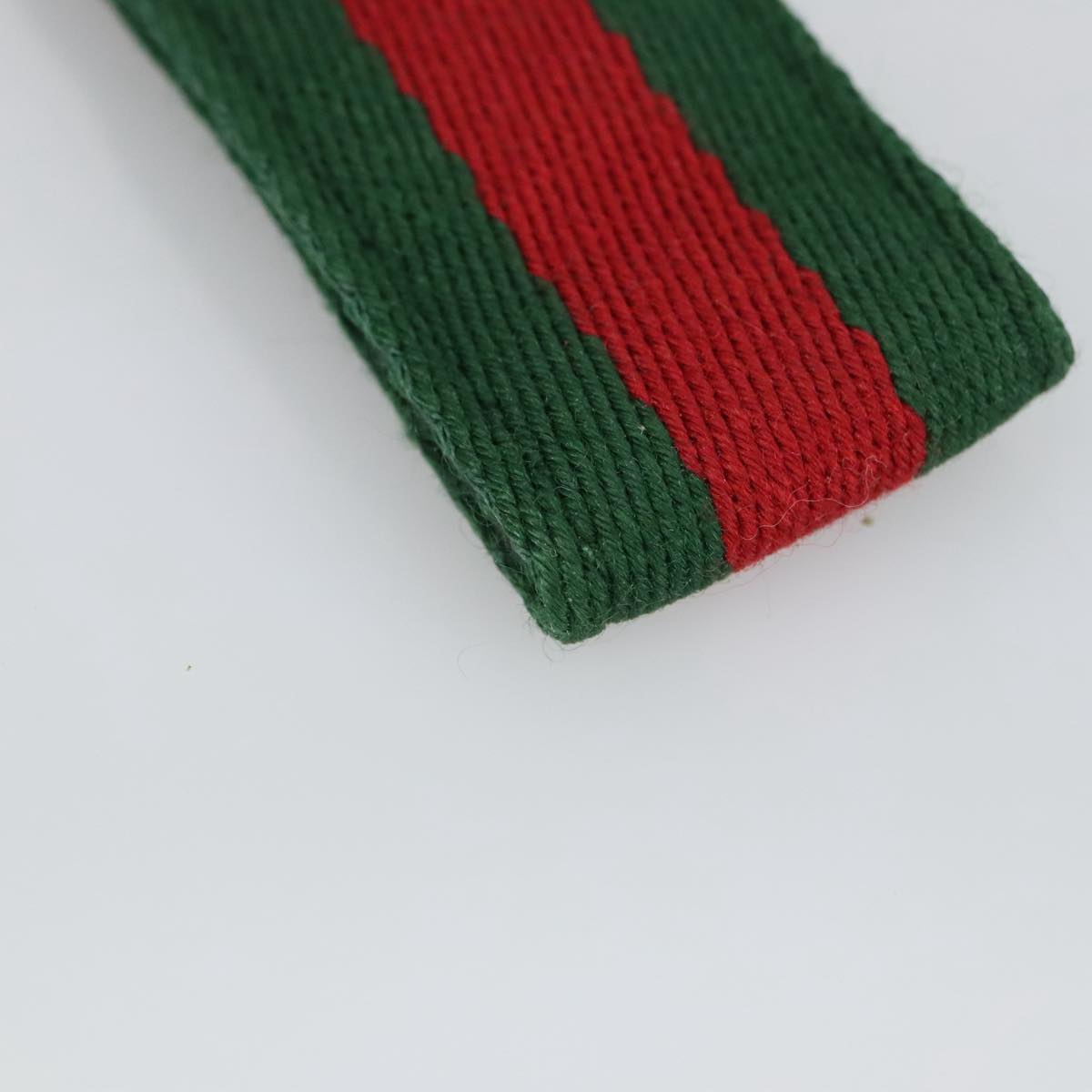 GUCCI Ofidia Web Sherry Line Key Ring Leather Red Green ac3396