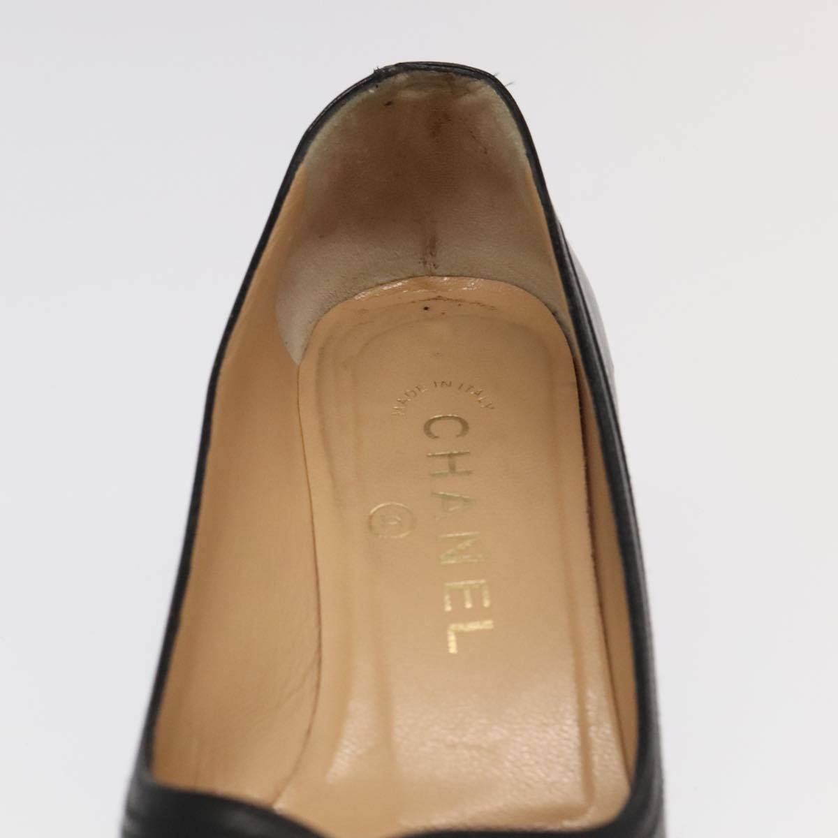 CHANEL High heels Lamb Skin 36 1/2C Black CC ac3409