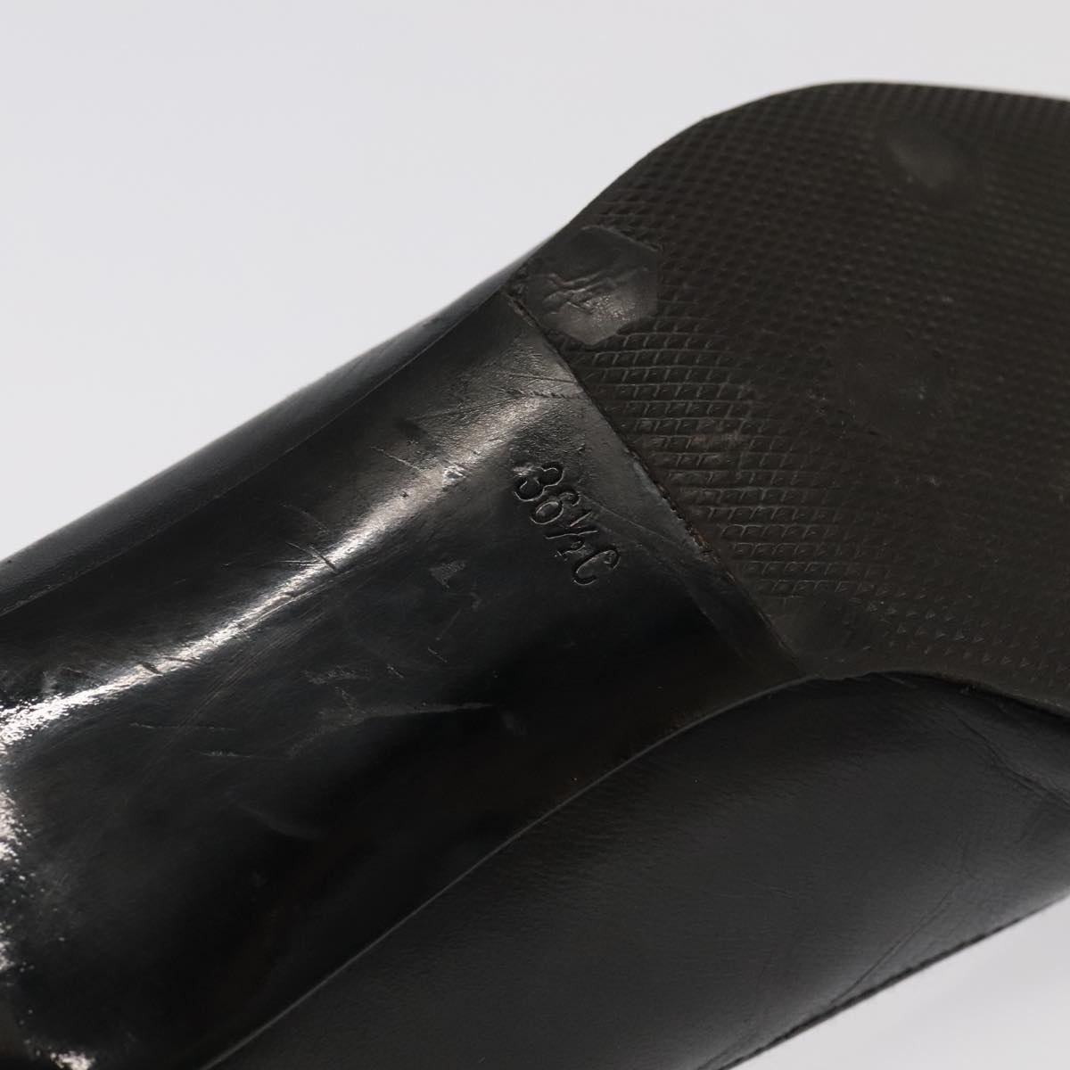 CHANEL High heels Lamb Skin 36 1/2C Black CC ac3409