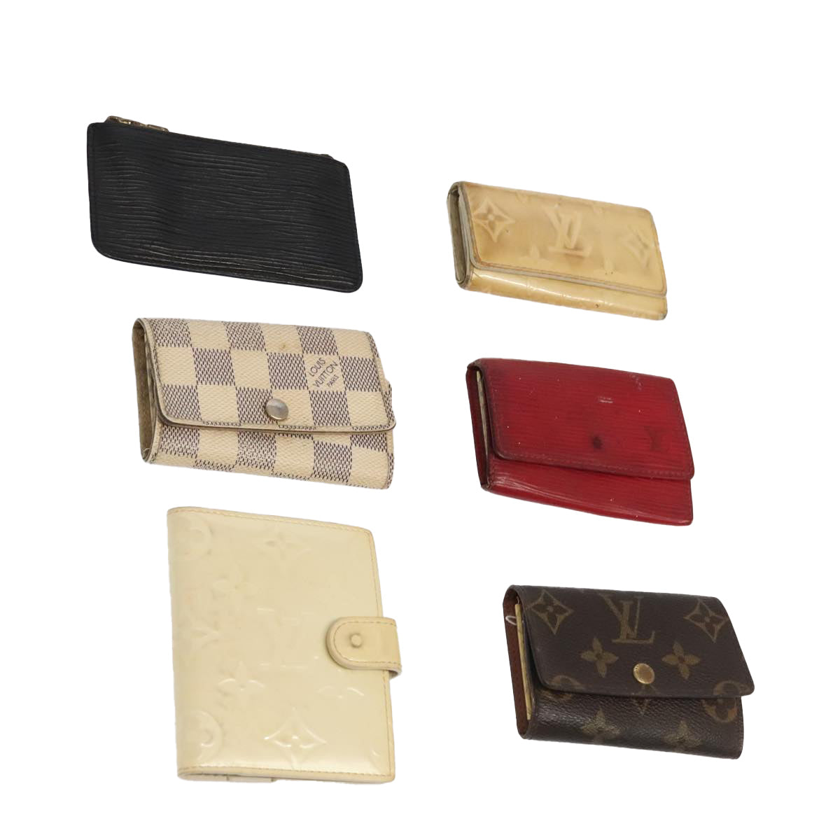 LOUIS VUITTON Damier Azur Vernis Epi Monogram Key Case 6Set Black LV ac3460