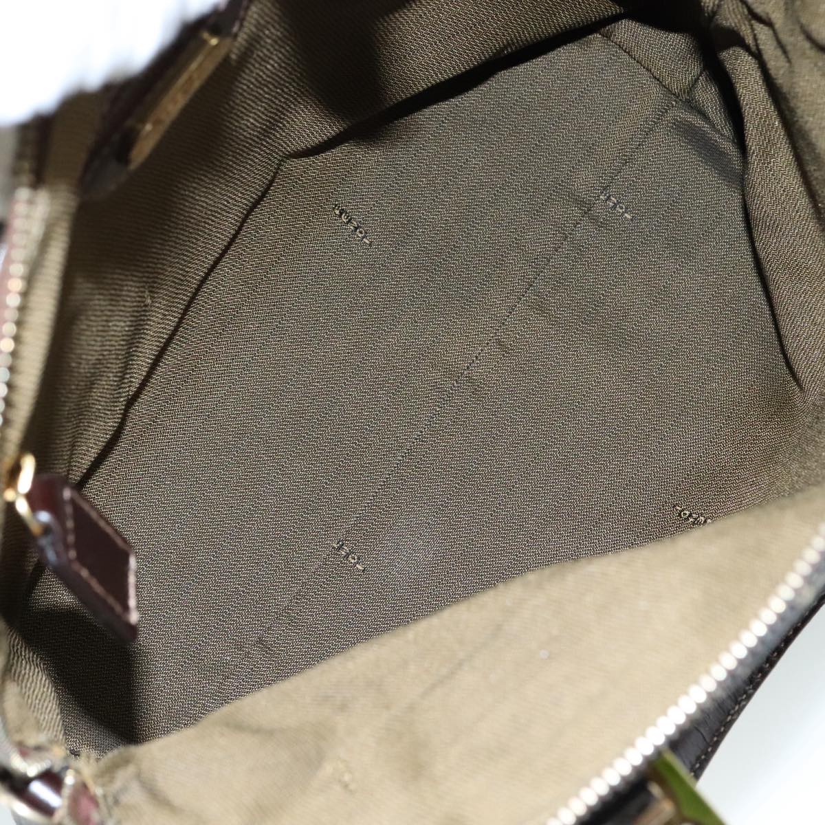 FENDI Zucca Canvas Hand Bag Brown Black gold ac3464