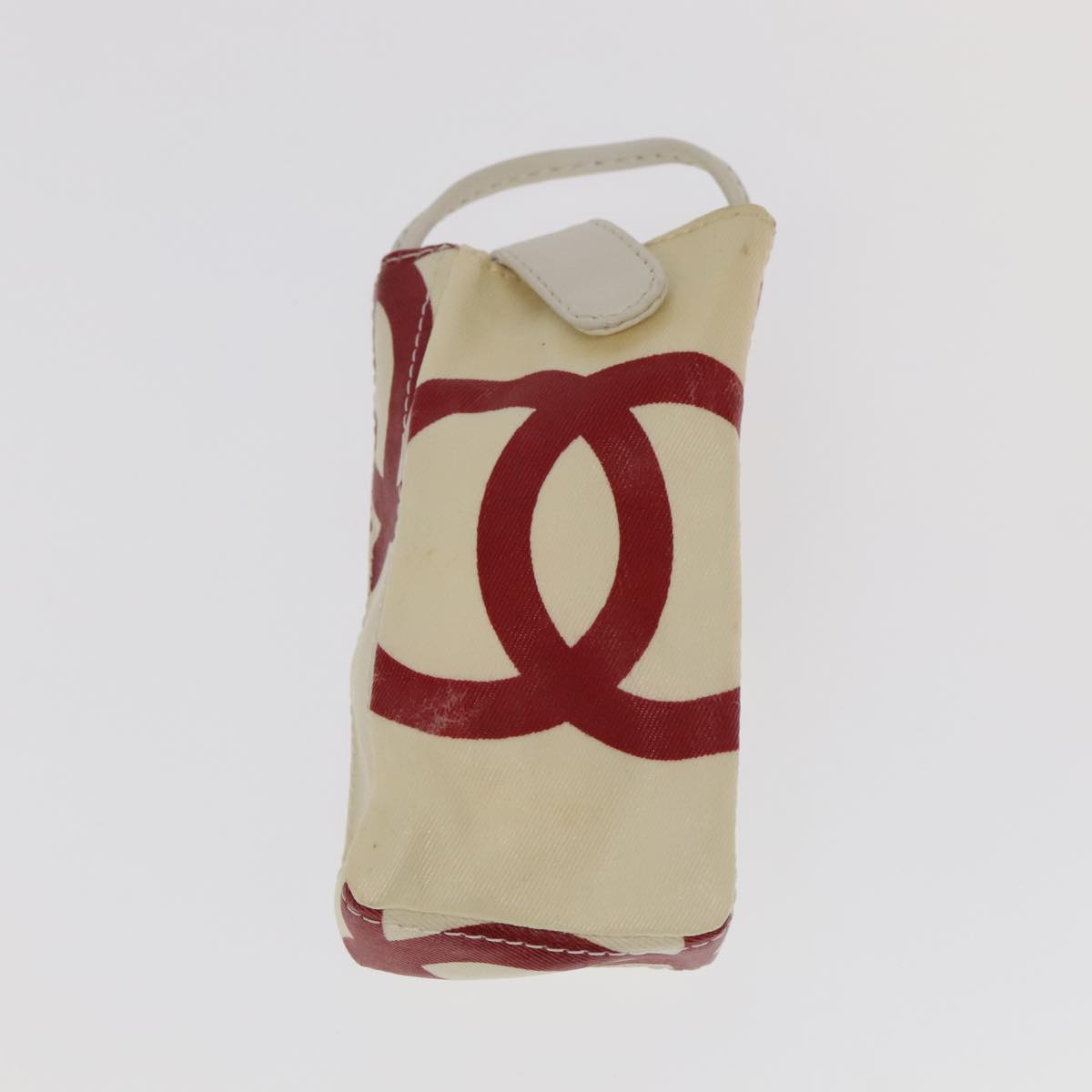 CHANEL Matelasse Chain Tote Bag Straw White CC ac3478