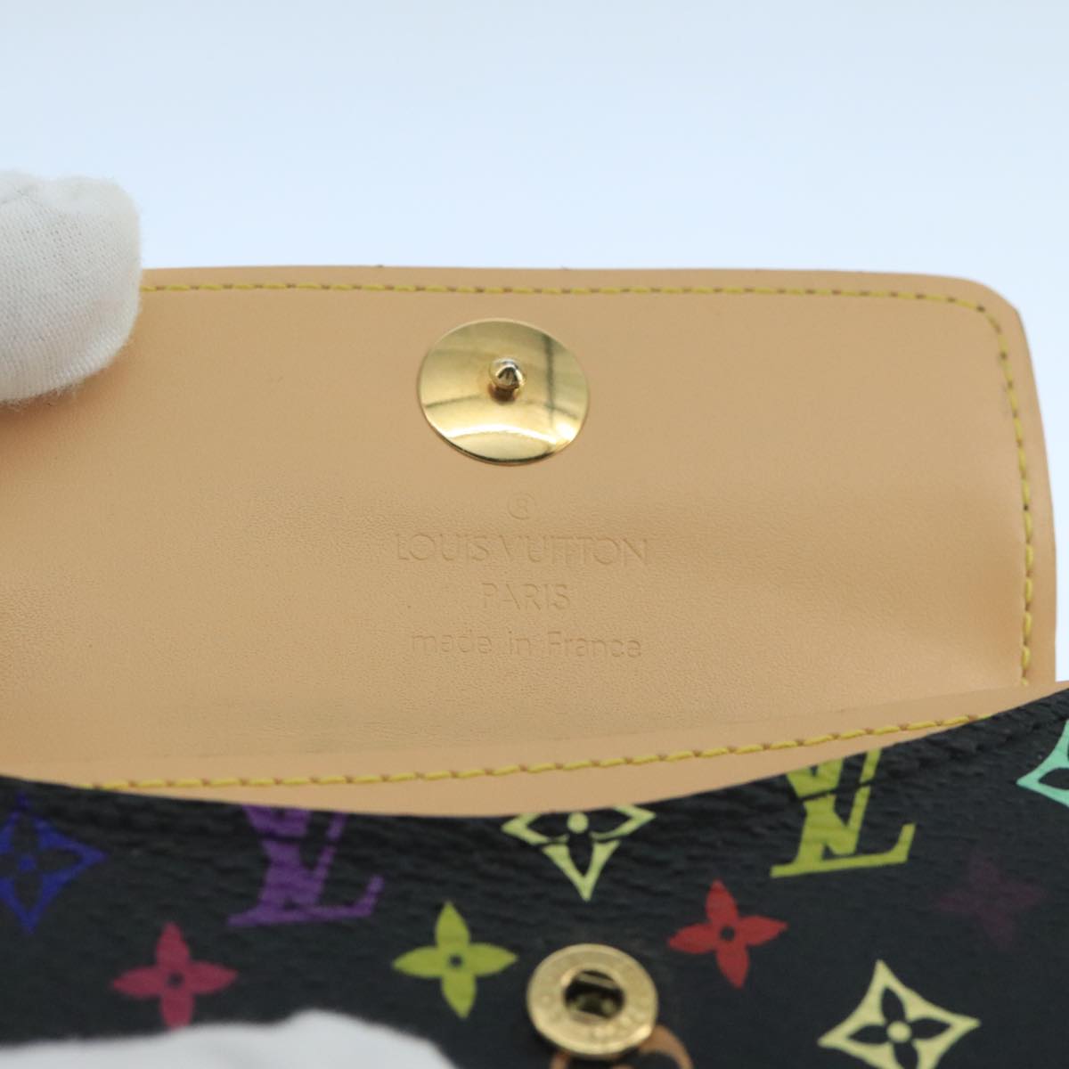 LOUIS VUITTON Multicolor Envelope Carte de Visite Case Black M66561 ac3484