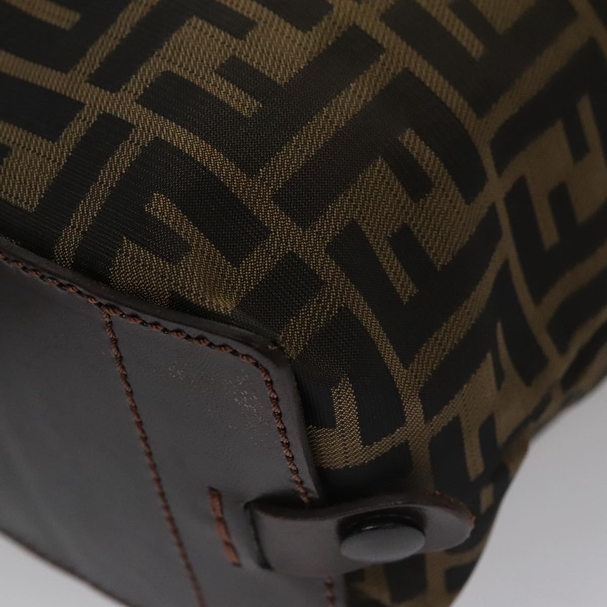 FENDI Zucca Canvas Hand Bag Brown Black ac3512