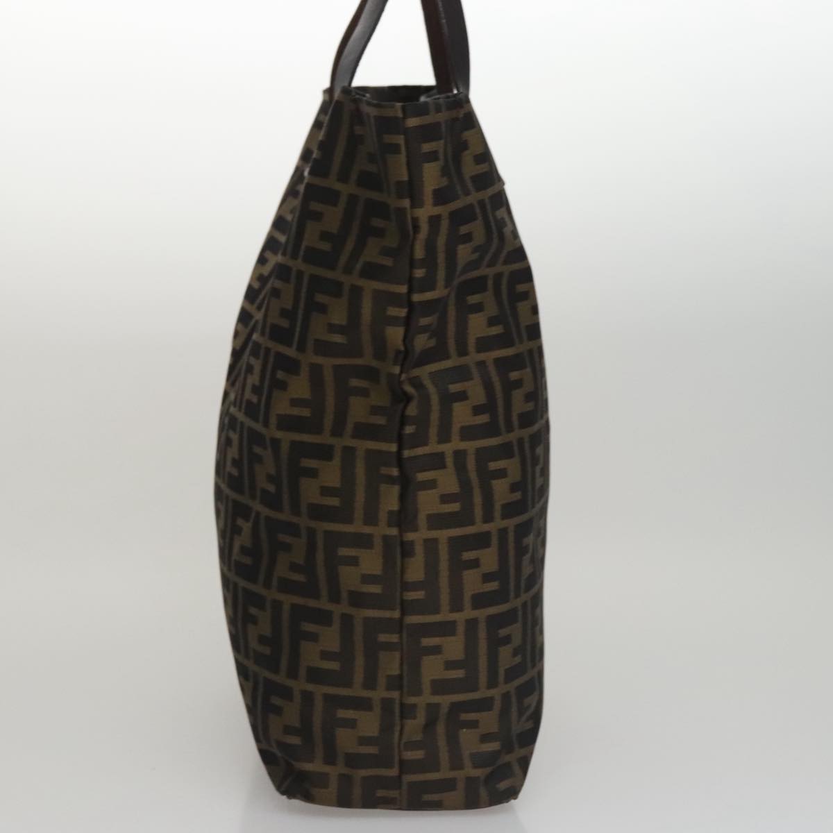 FENDI Zucca Canvas Hand Bag Brown Black ac3512