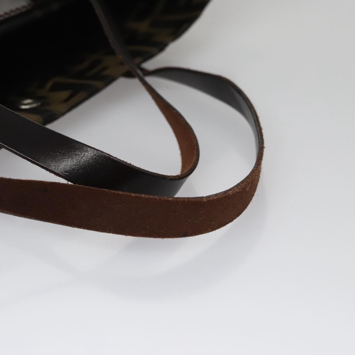 FENDI Zucca Canvas Hand Bag Brown Black ac3512