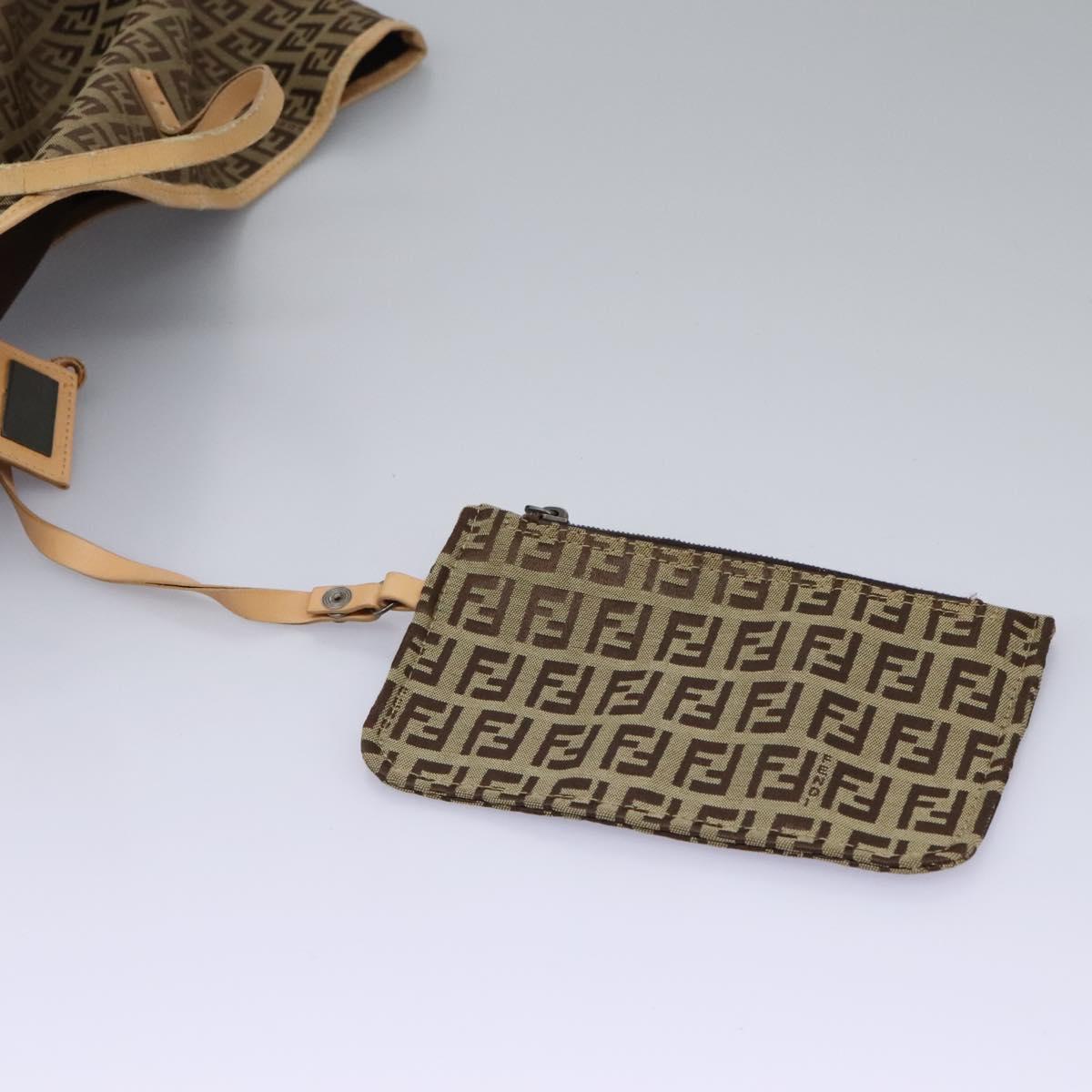 FENDI Zucchino Canvas Tote Bag Beige ac3574