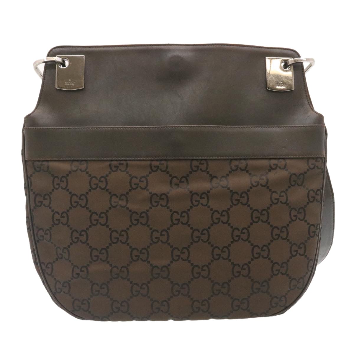 GUCCI GG Canvas Shoulder Bag Canvas Brown ac587