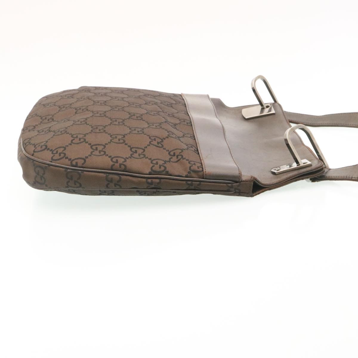 GUCCI GG Canvas Shoulder Bag Canvas Brown ac587