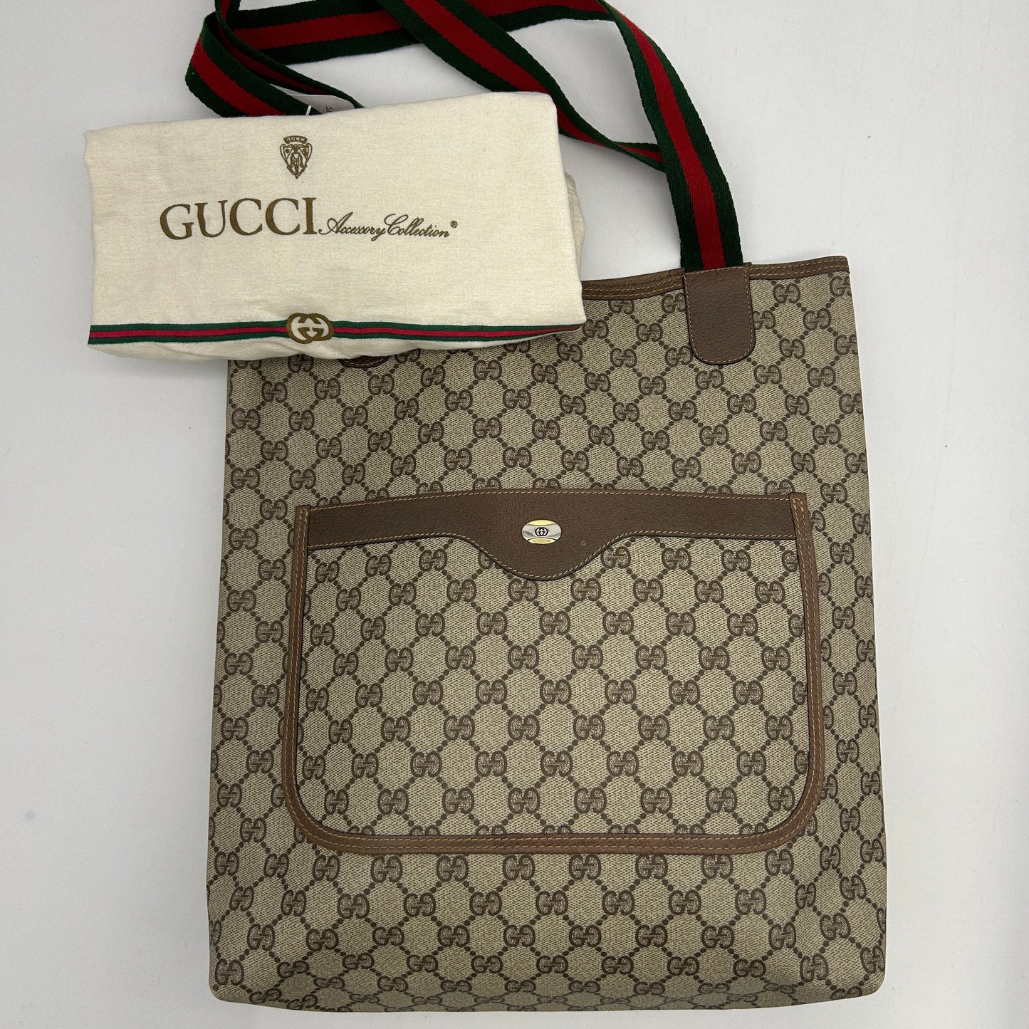 GLM-- AGLM-essory Collection Vertical Shopper Tote in GG Canvas With Leather YVEAE995