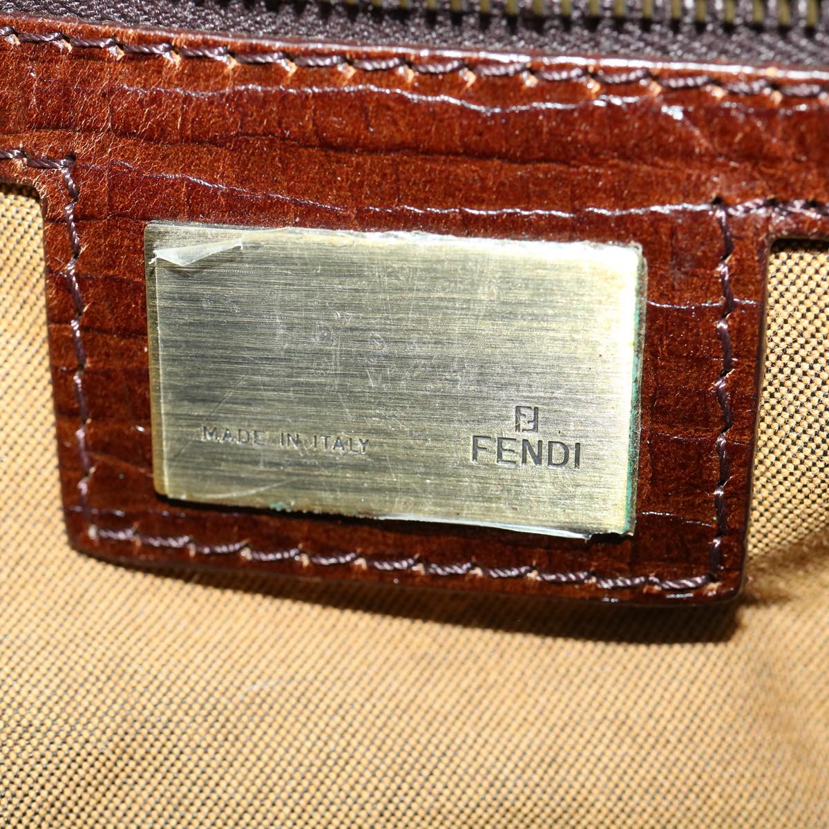 FENDI Tote Bag Zucca Canvas Brown ac845