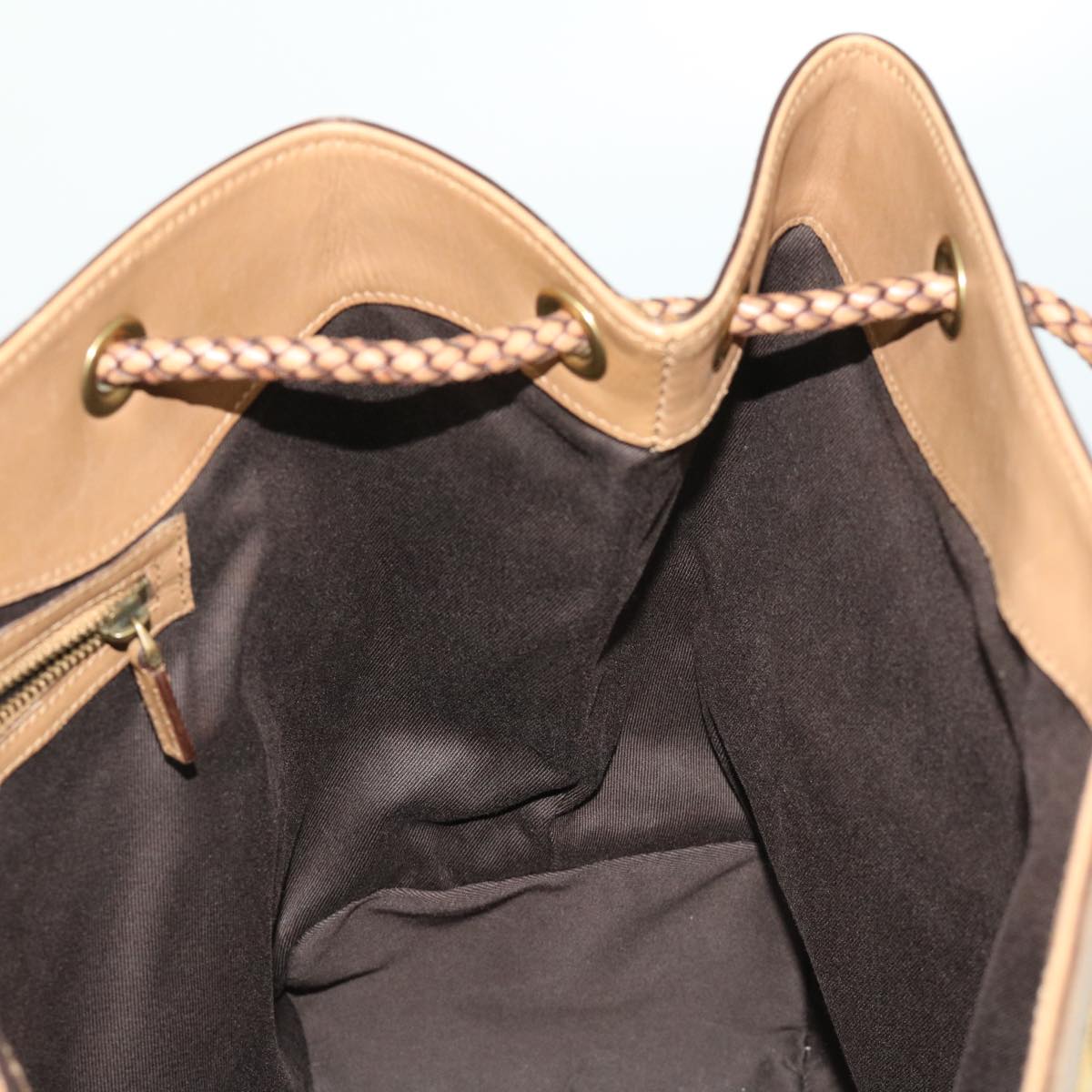GUCCI GG Canvas Tote Bag Brown Gold ac905