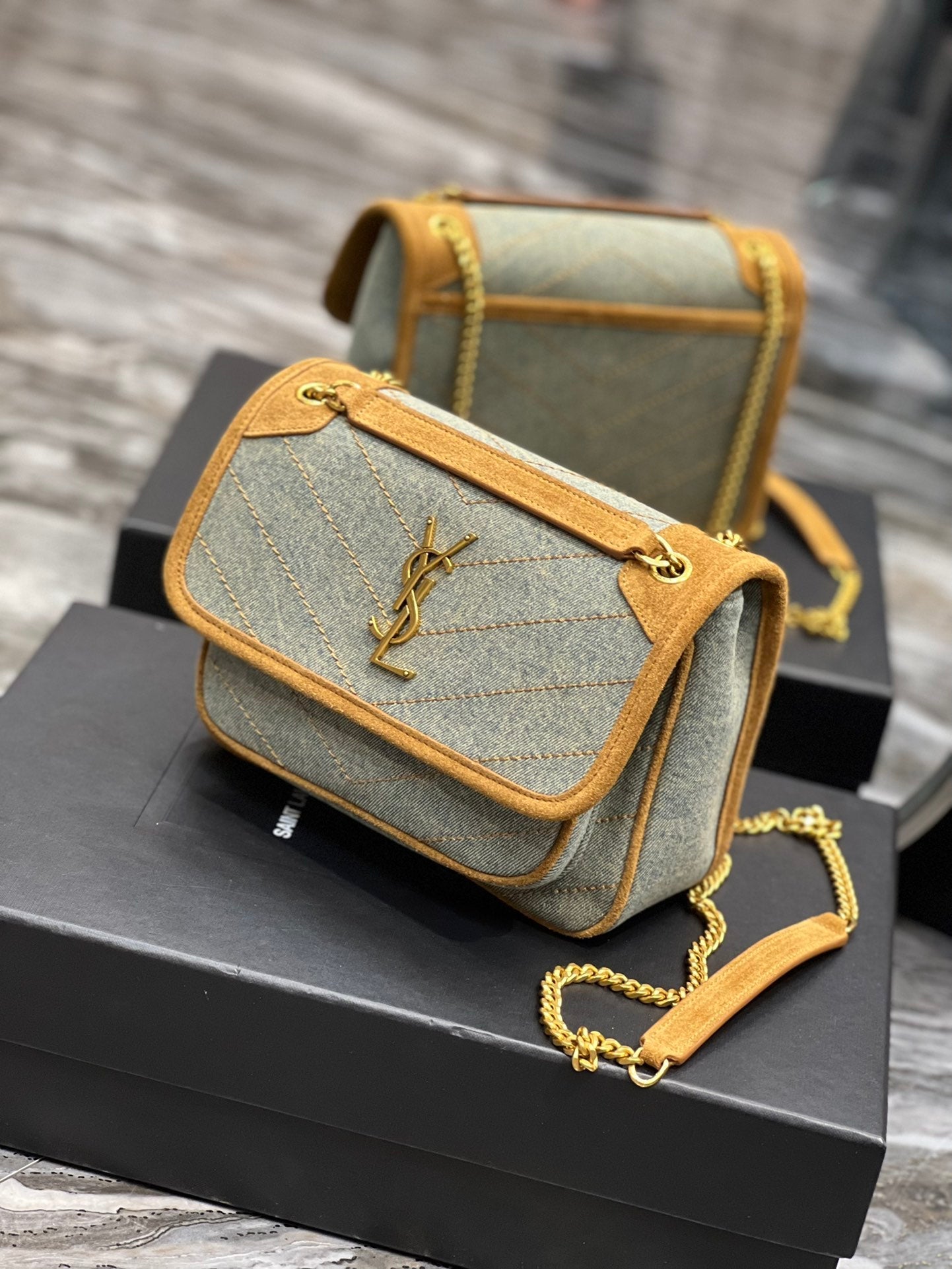 GLAMI Niki Mini Chain Bag In Canvas For Women 8.6in/22cm YSL