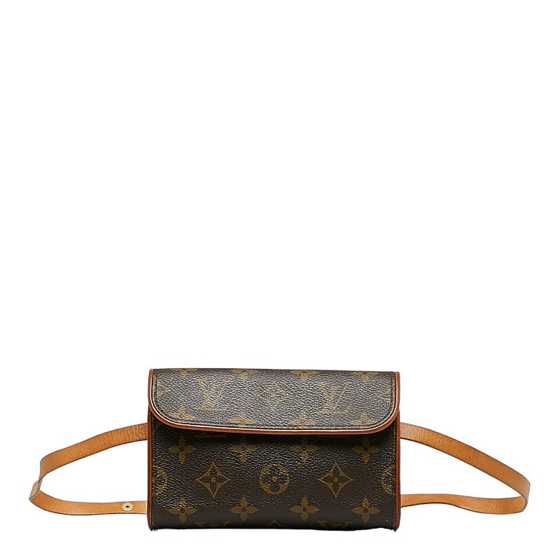 Louis Vuitton Monogram Poschet Florentine Body Bag West Bag M51855 Brown PVC Leather  Louis Vuitton