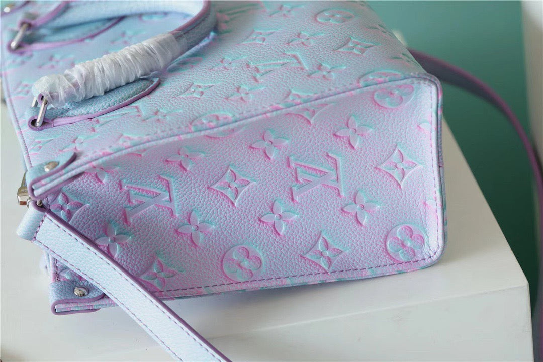 LV OnTheGo PM Monogram Empreinte Lilas Purple For Women, WomenÃ¢â‚¬â„¢s Bags, Shoulder And Crossbody Bags 9.8in/25cm LV M46067