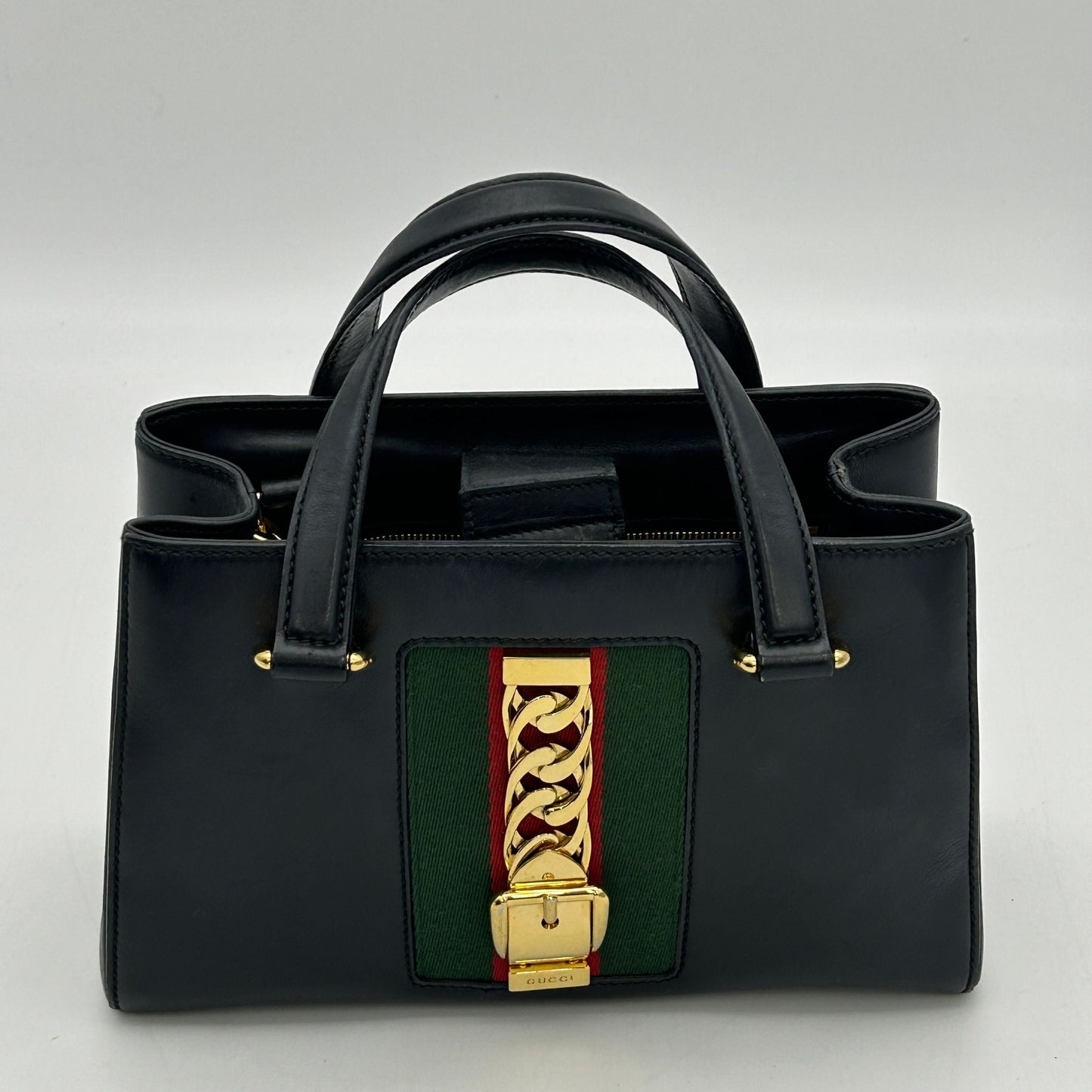 GLM-- Sylvie Handbag  Leather Black Plain for Women LA25981
