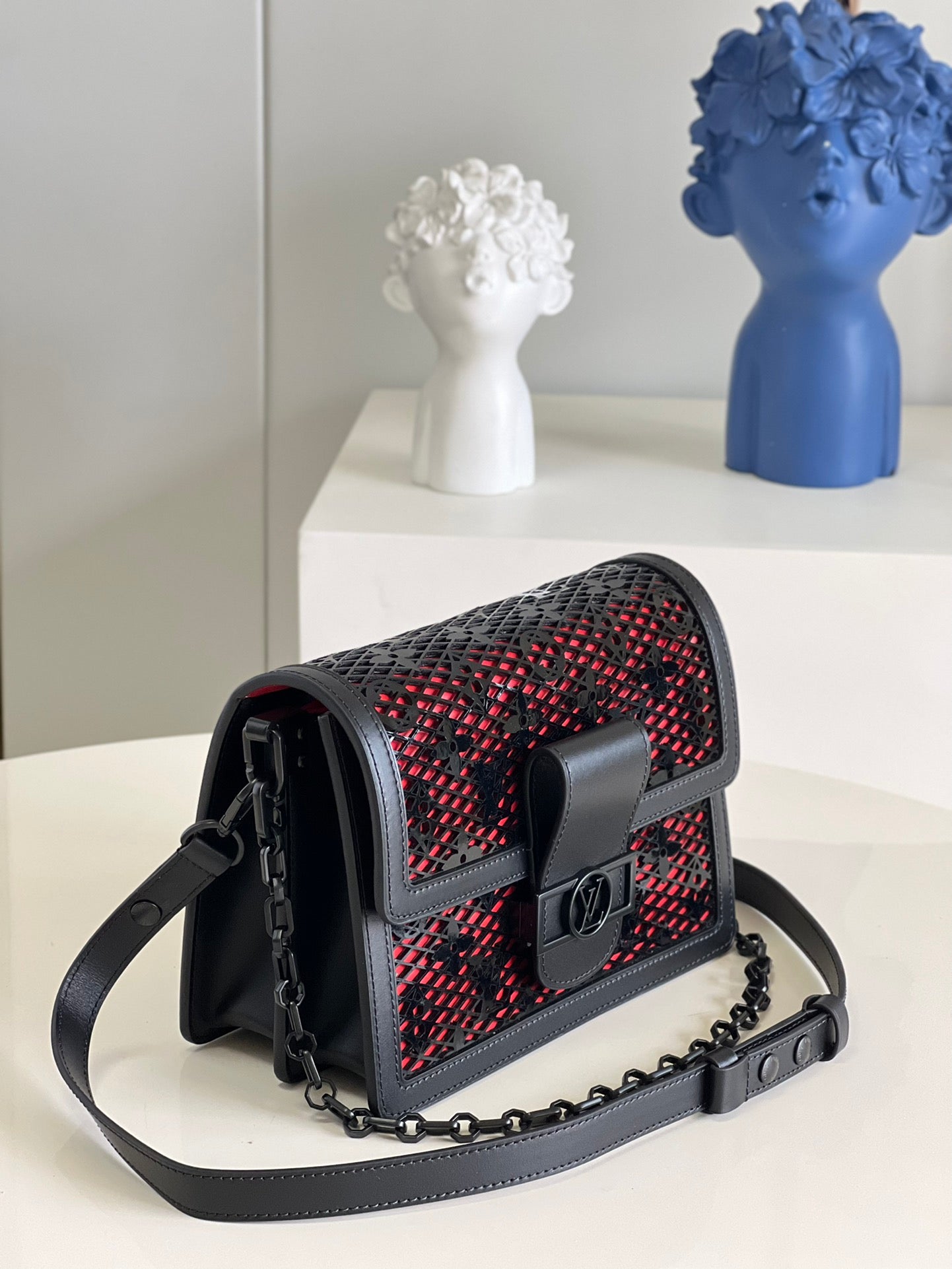 LV Limited Dauphine MM Bags By Nicolas GhesquiÃƒÂ¨re With Monogram LaGLAMI Black For Women 25cm LV