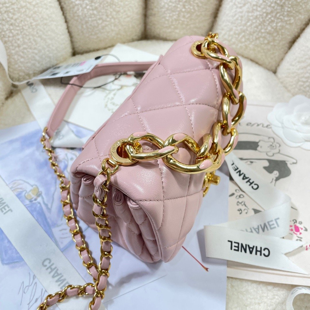 CHLMini Flap Bag Gold Hardware PiNike For Women, Women’s Handbags, Shoulder Bags 6.7in/17cm AS3365