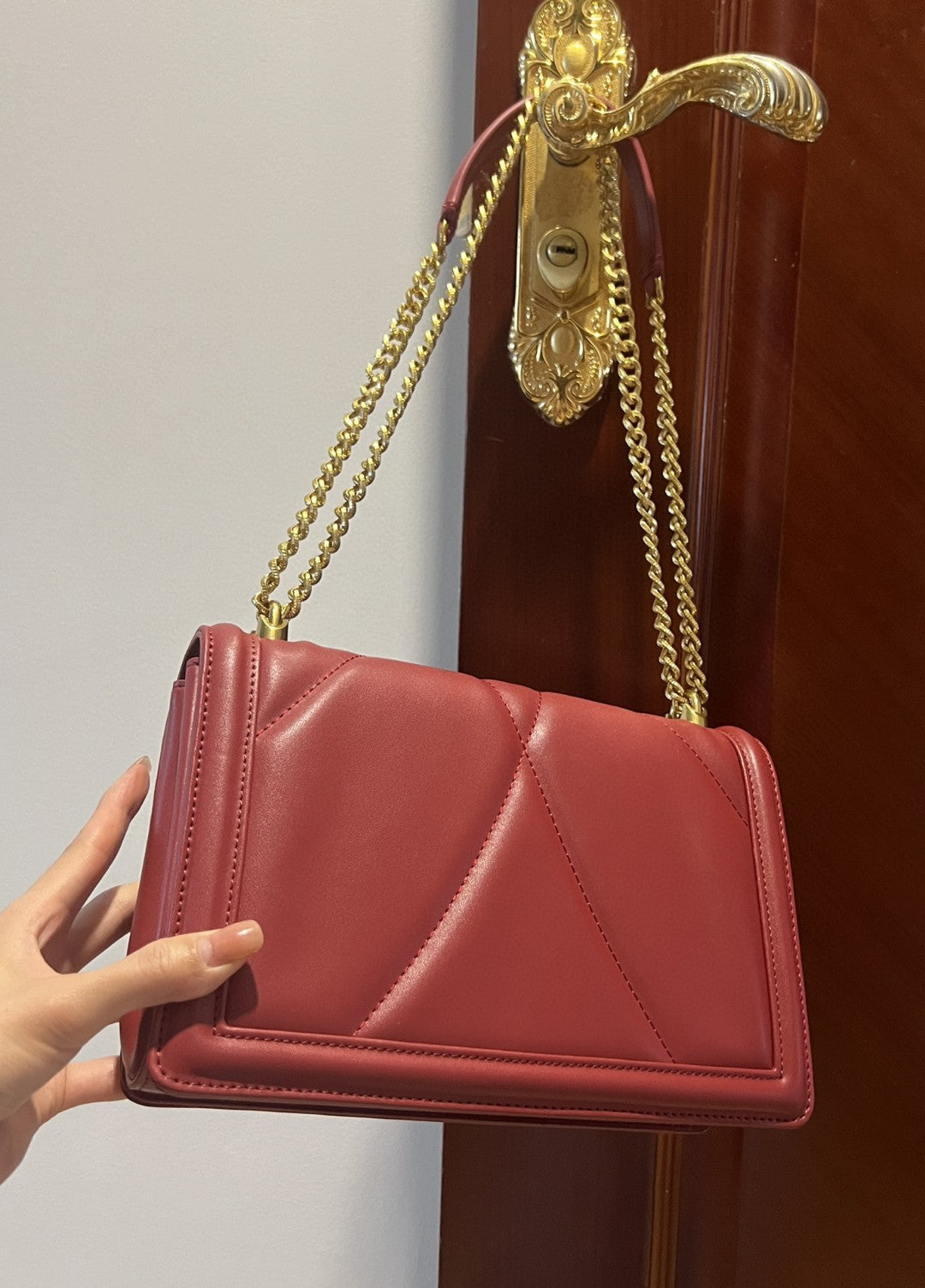 GLAMI Large Devotion Bag In Quilted Nappa Burgundy For Women 10in/26cm GLAMIÃ‚Â 