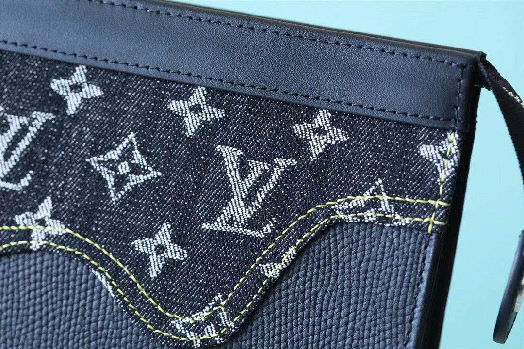 LV Pochette Voyage MM Monogram Drip Black By Nigo For Pre-Spring, Travel AcGLAMIssories 27cm LV M45961