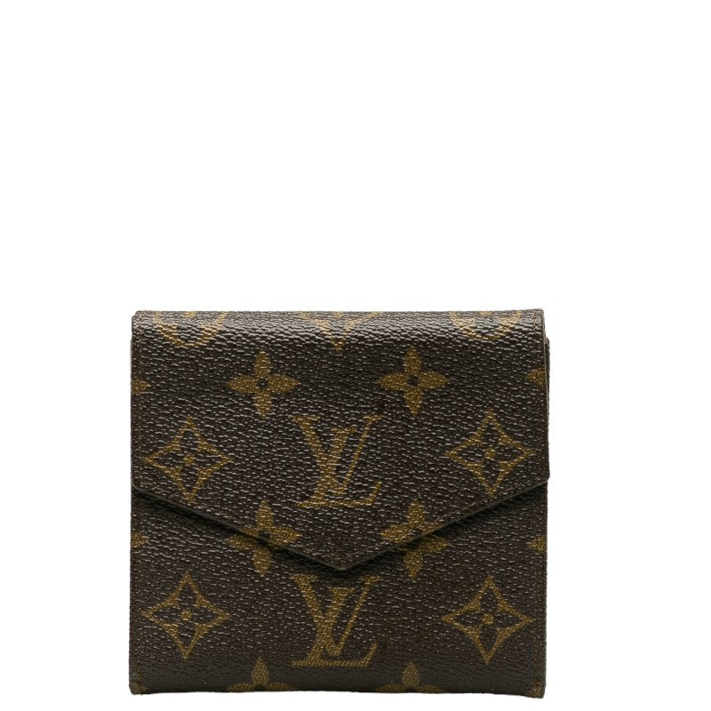 Louis Vuitton Monograms Portmoney Beer Cult Credi W Hawk Double Folded Wallet M61660 Brown PVC Leather Ladies Louis Vuitton
