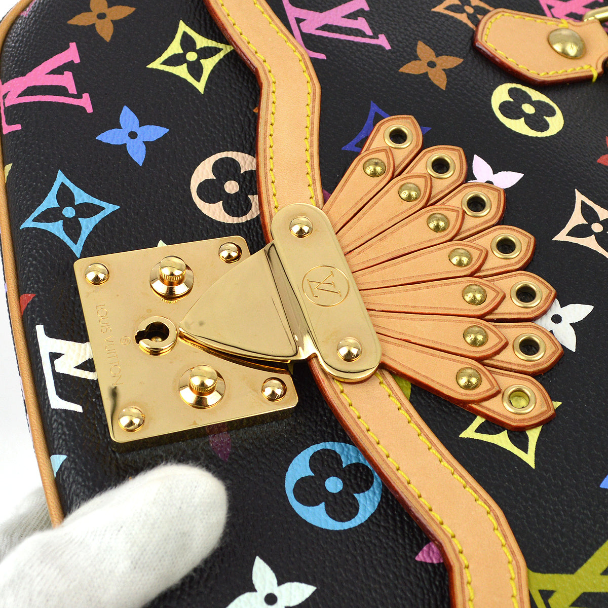 Louis Vuitton 2007 Black Monogram Multicolor Gracie MM M92591
