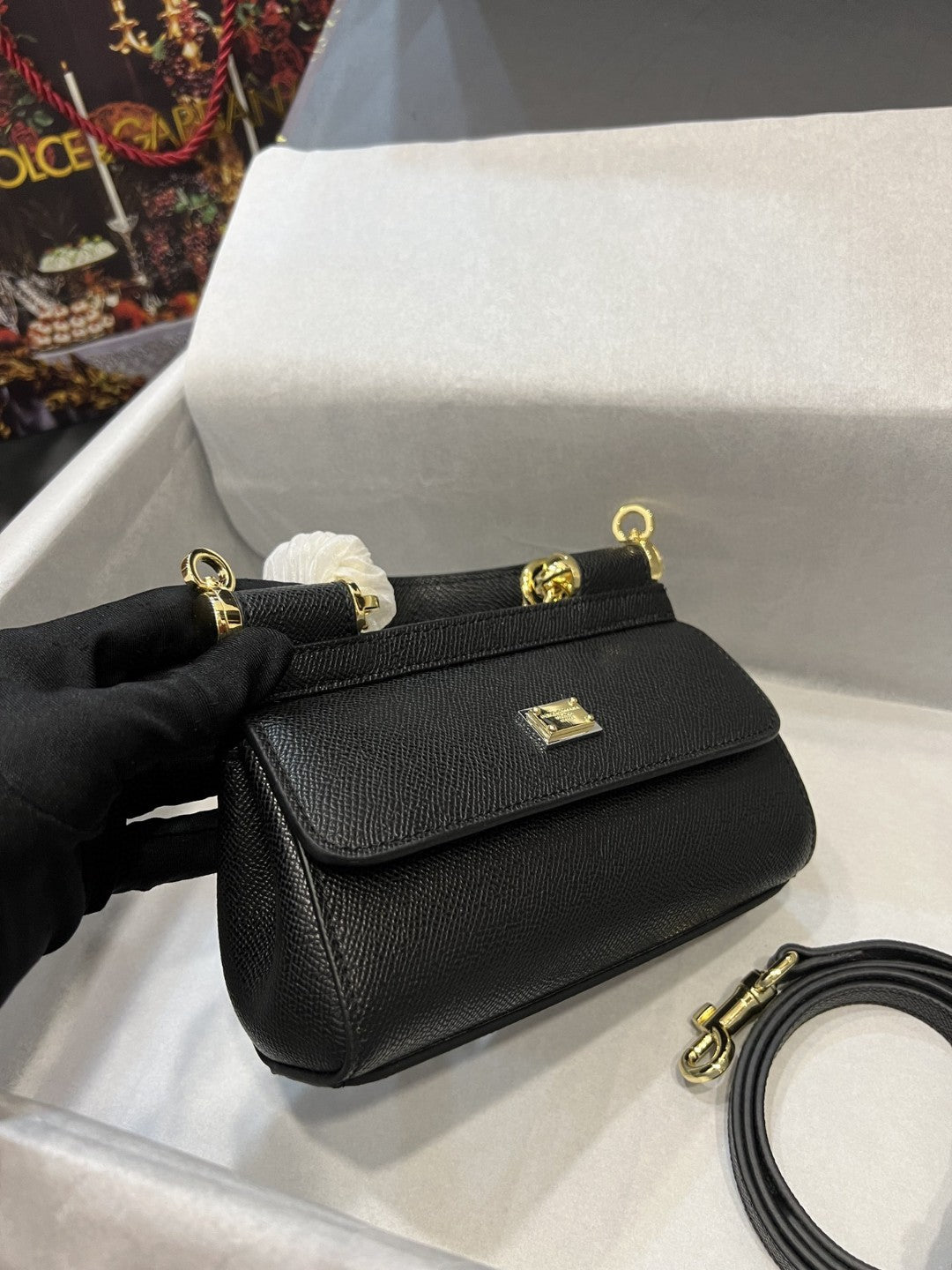 GLAMI Small Sicily Bag In Dauphine Black For Women 7.5in/19cm GLAMI GLAMI7116A100180999