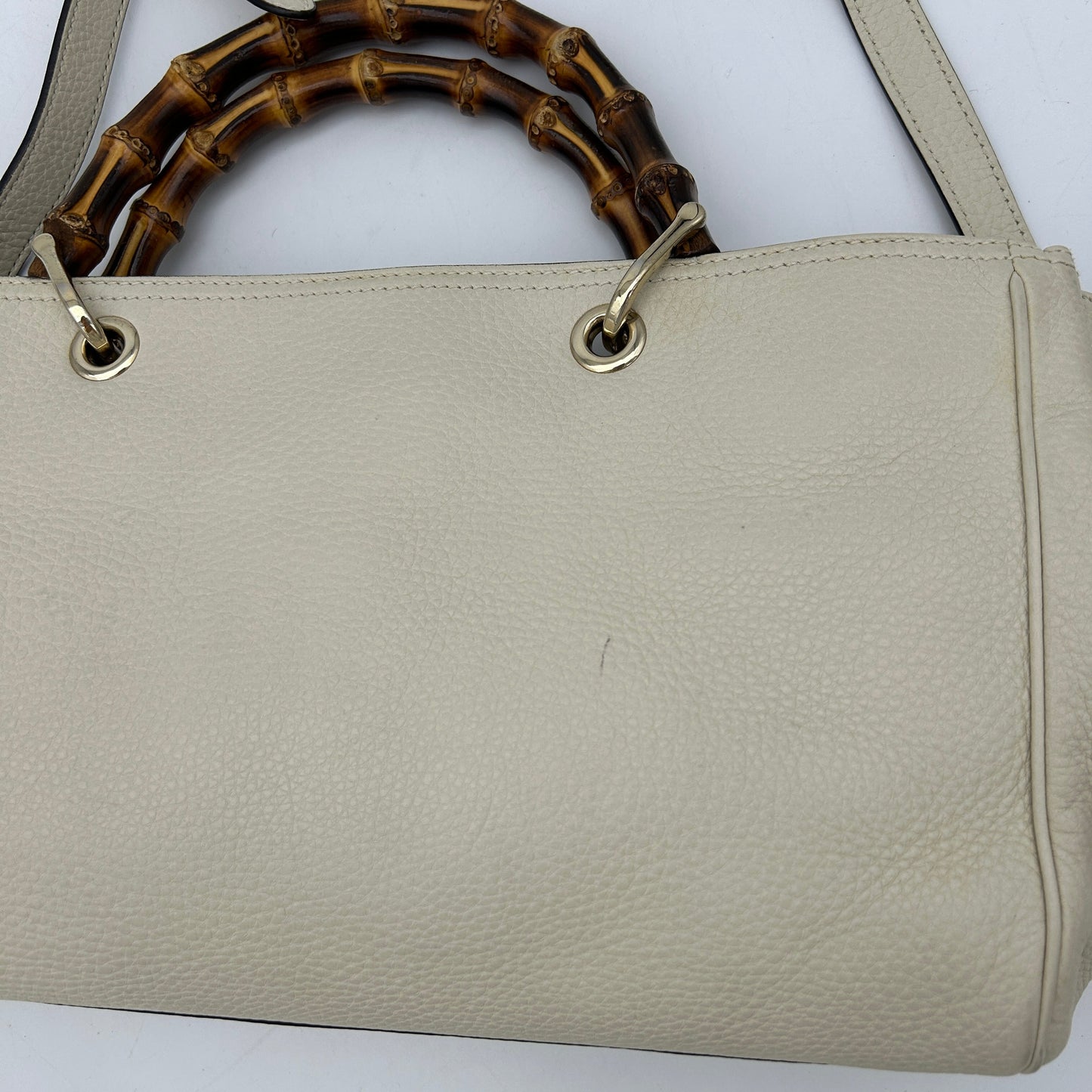 Gucci Bamboo Shopper Medium Leather Tote Beige