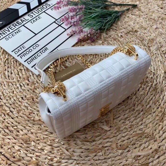 GLAMI Quilted MeGLAMIum Lola Bag Monogram White For Women, Bags 11in/28cm 80211061