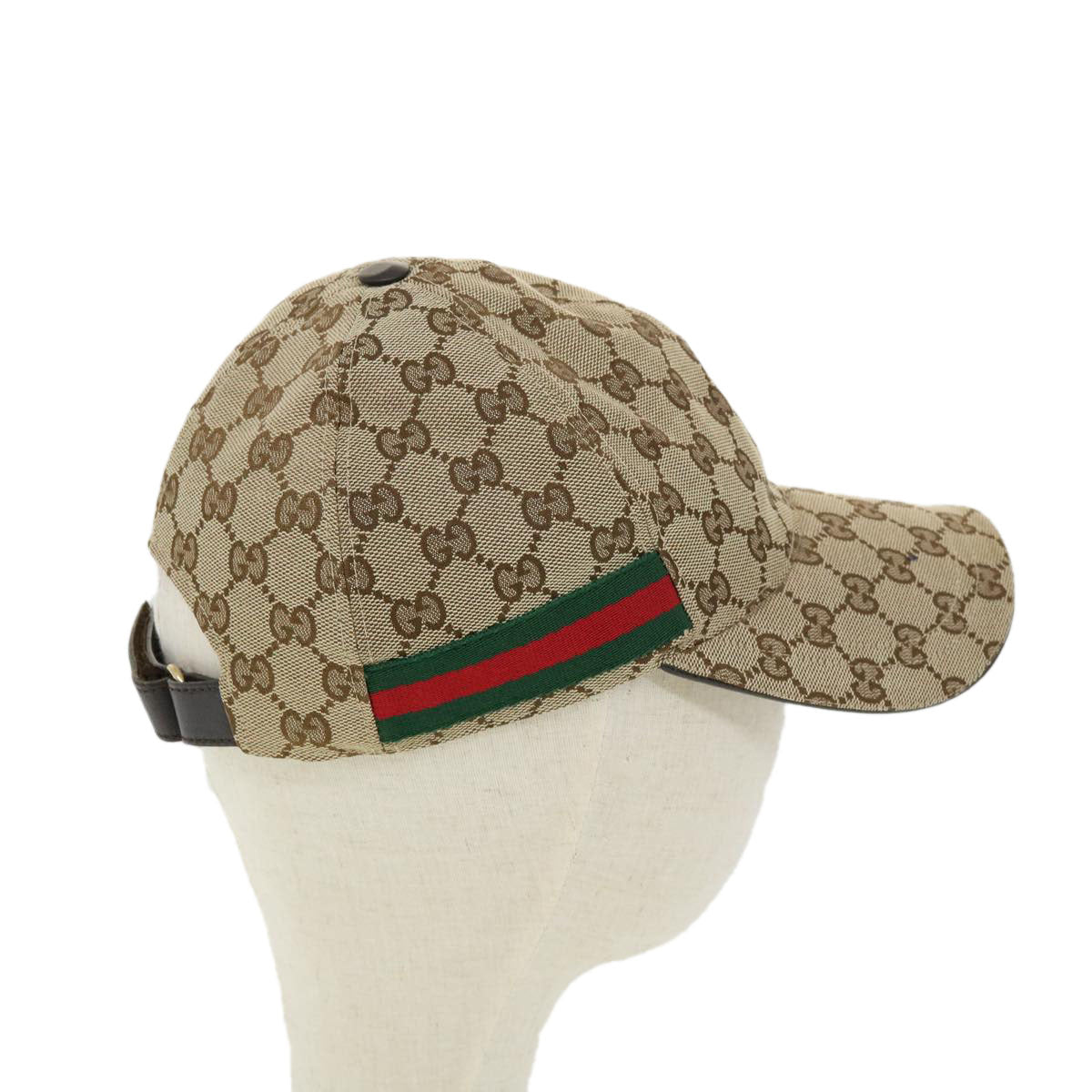 GUCCI Web Sherry Line GG Canvas Cap Beige Red Green 200035539517 am3157