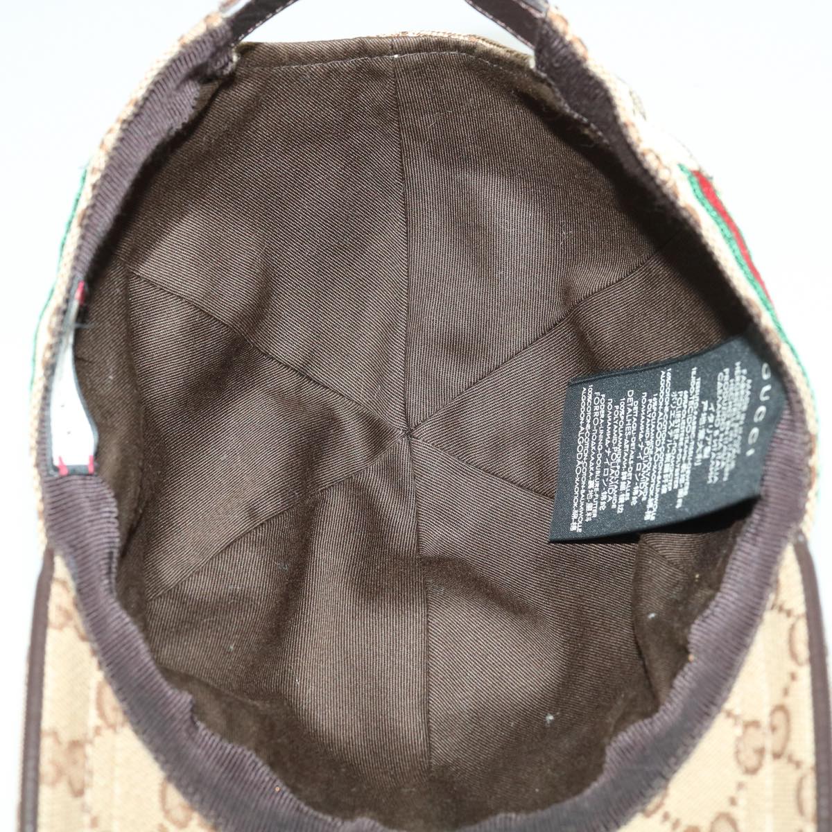 GUCCI Web Sherry Line GG Canvas Cap Beige Red Green 200035539517 am3157