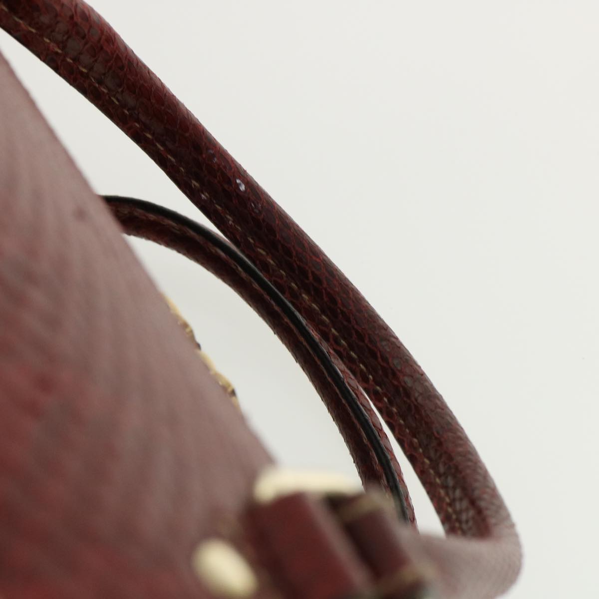 GUCCI GG Canvas Hand Bag Snake skin Beige Red 189825002122 am3163
