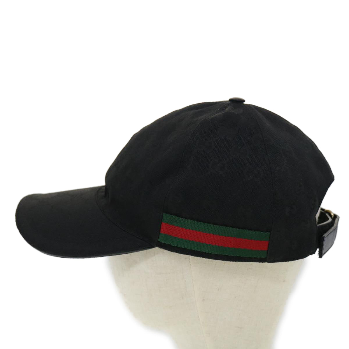 GUCCI Web Sherry Line GG Canvas Cap Black Green Red am3211
