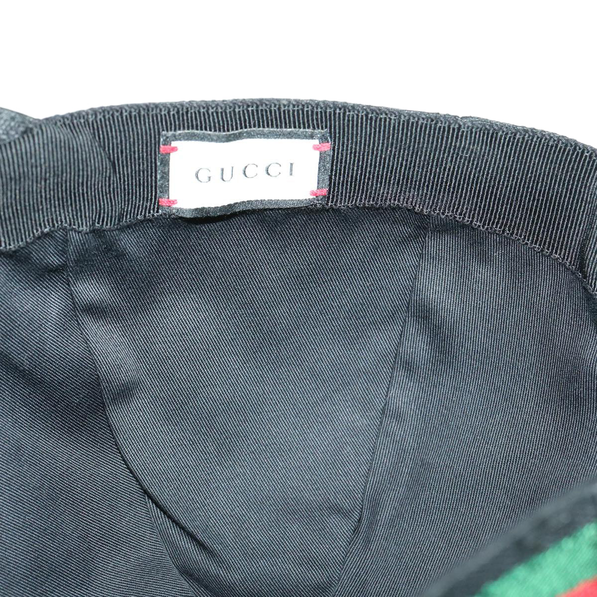 GUCCI Web Sherry Line GG Canvas Cap Black Green Red am3211