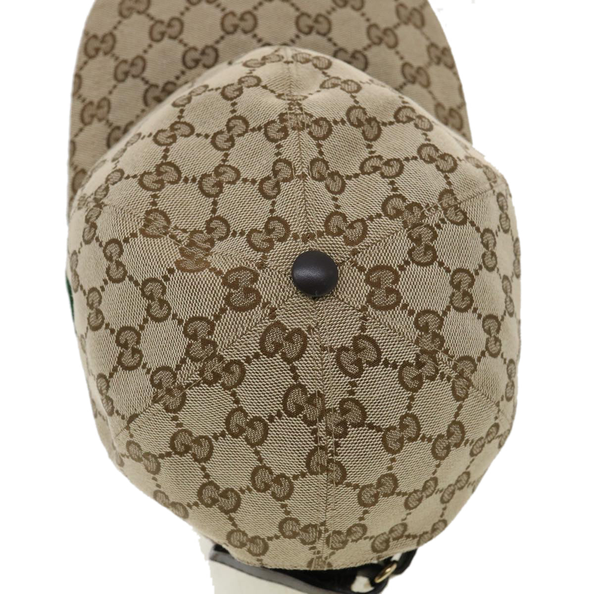 GUCCI Web Sherry Line GG Canvas Cap Beige Green Red am3212