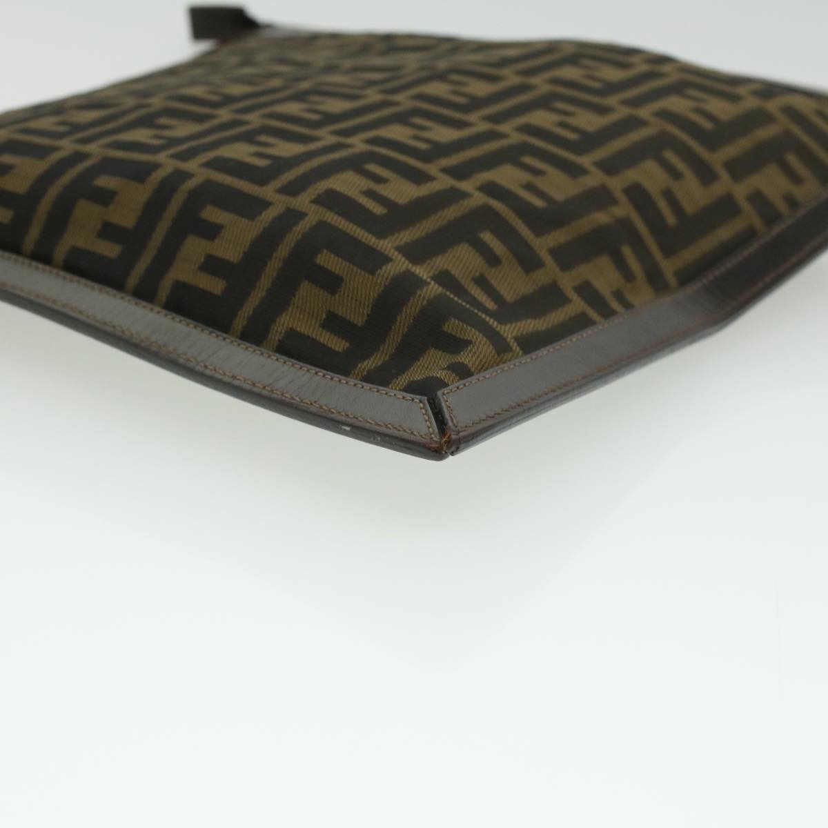 FENDI Zucca Canvas Clutch Bag Brown am3368