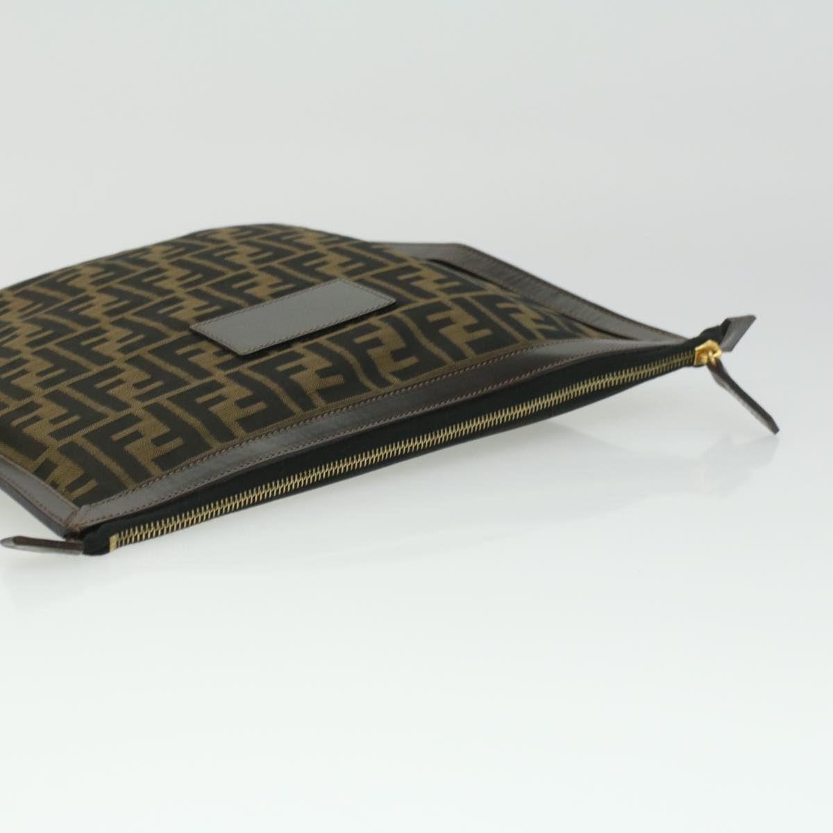 FENDI Zucca Canvas Clutch Bag Brown am3368