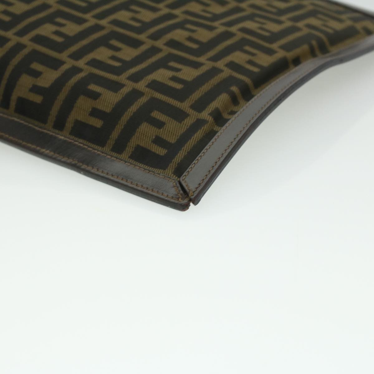 FENDI Zucca Canvas Clutch Bag Brown am3368