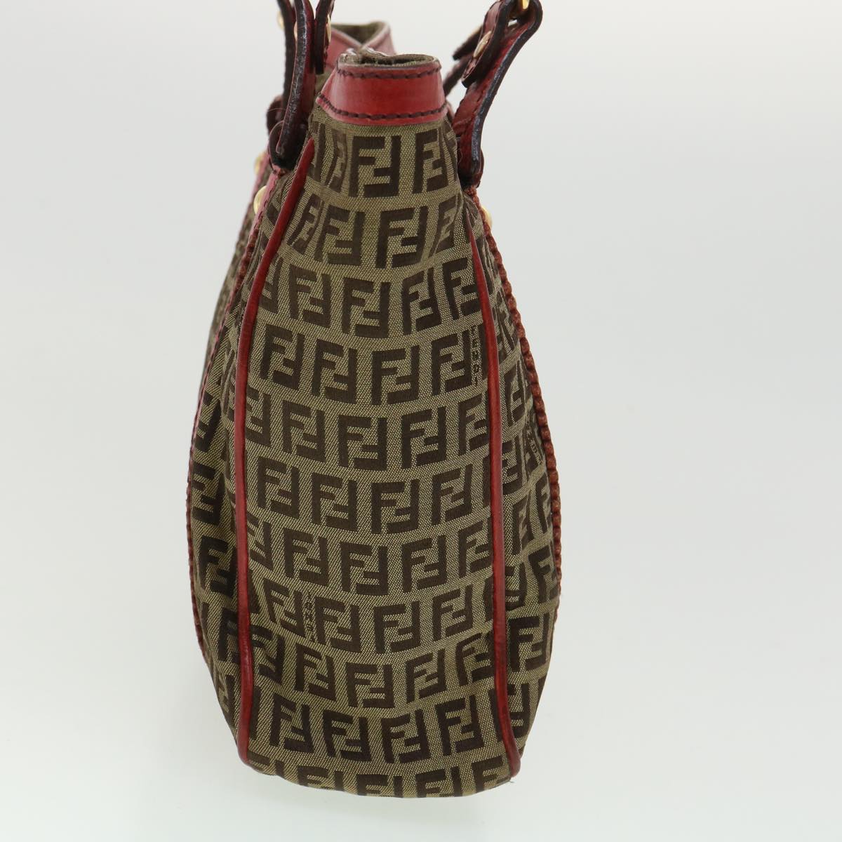 FENDI Zucchino Canvas Shoulder Bag Beige am3439