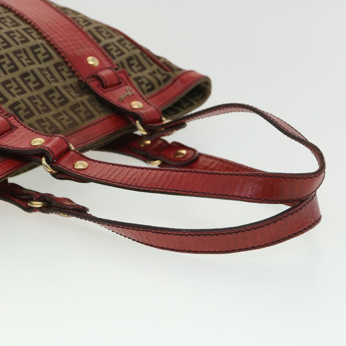 FENDI Zucchino Canvas Shoulder Bag Beige am3439