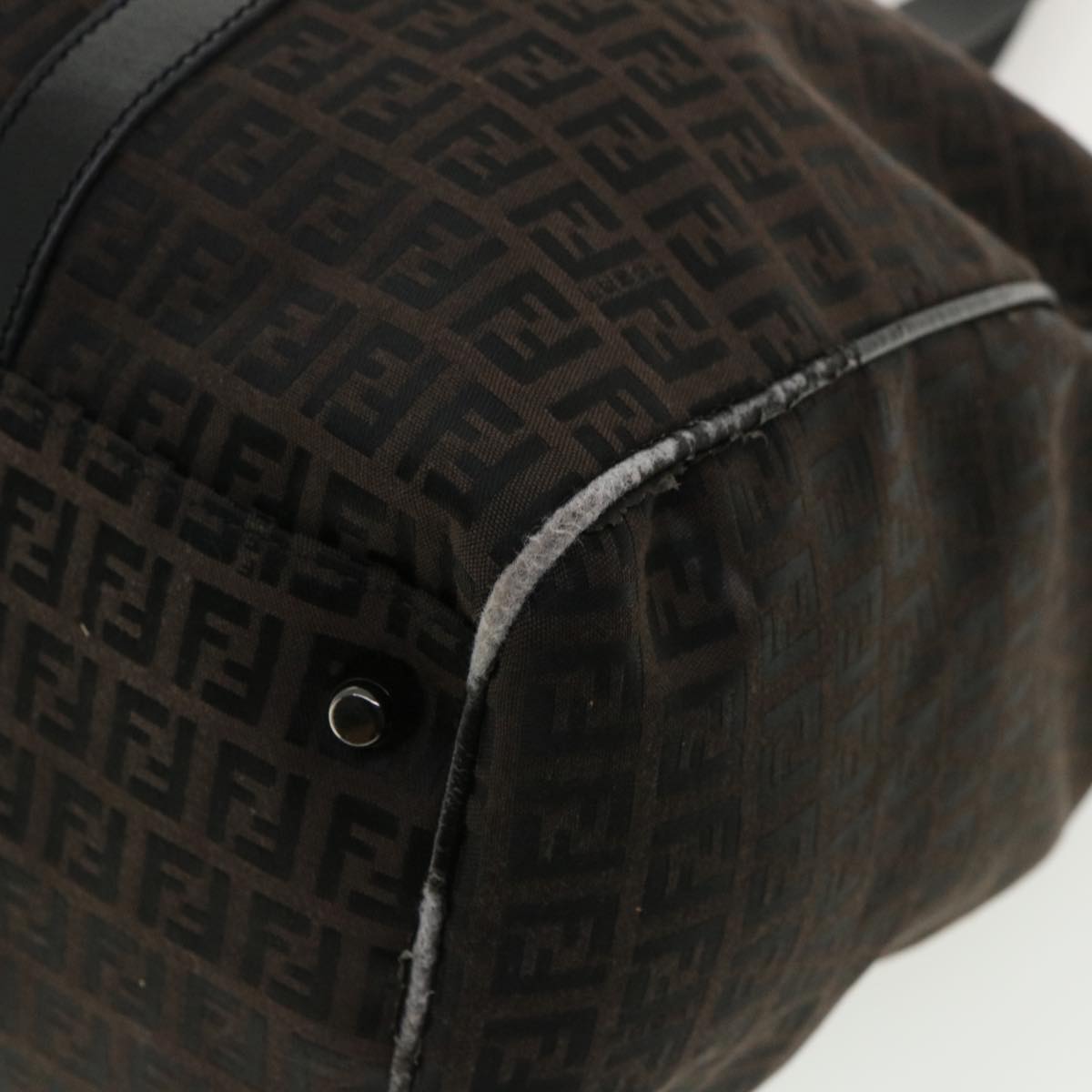 FENDI Zucchino Canvas Boston Bag Black am3471