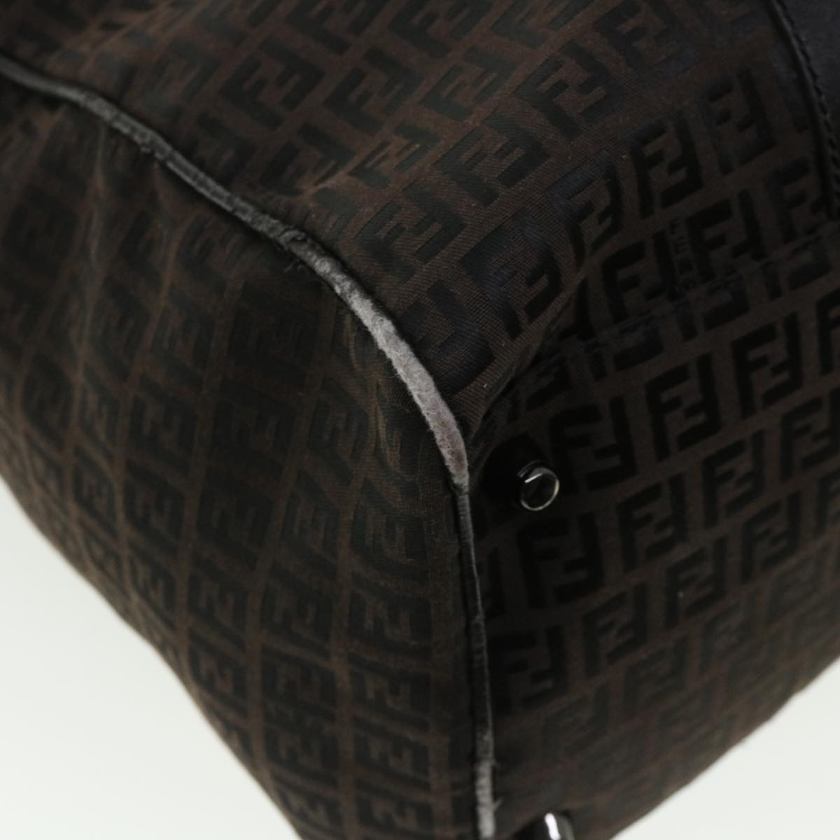 FENDI Zucchino Canvas Boston Bag Black am3471