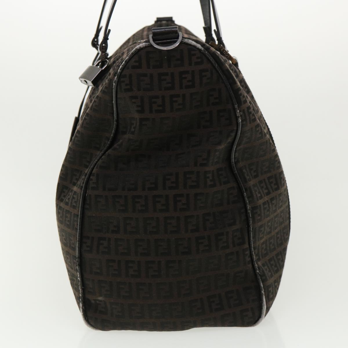 FENDI Zucchino Canvas Boston Bag Black am3471