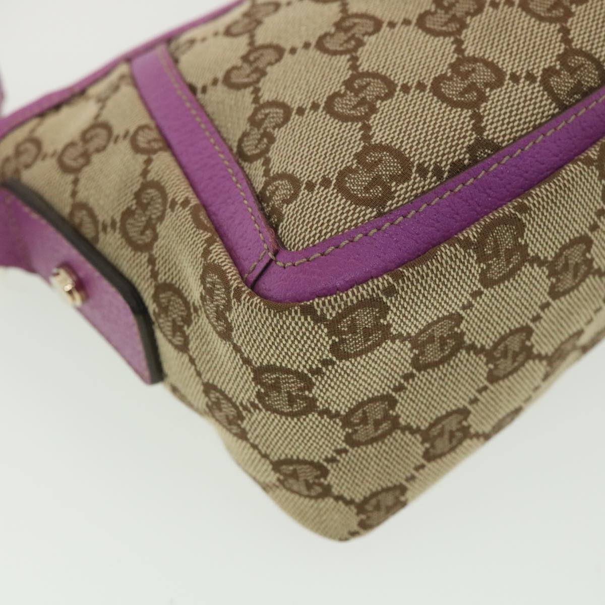 GUCCI GG Canvas Abbey Hand Bag Beige Pink 130939 am3519